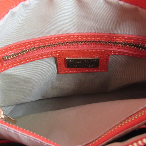 Orange Leather Made In Italy Braided Strap Shoulder Bag Purse - Picture 9 of 12